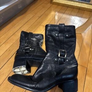 Elegant Black Leather Ankle Boots